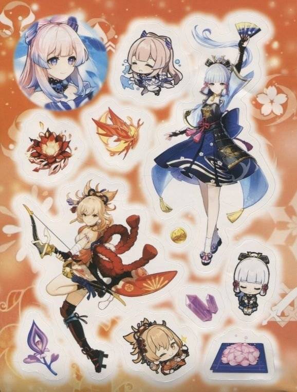 Genshin Impact. Наклейки (оранжевые) фото книги 2