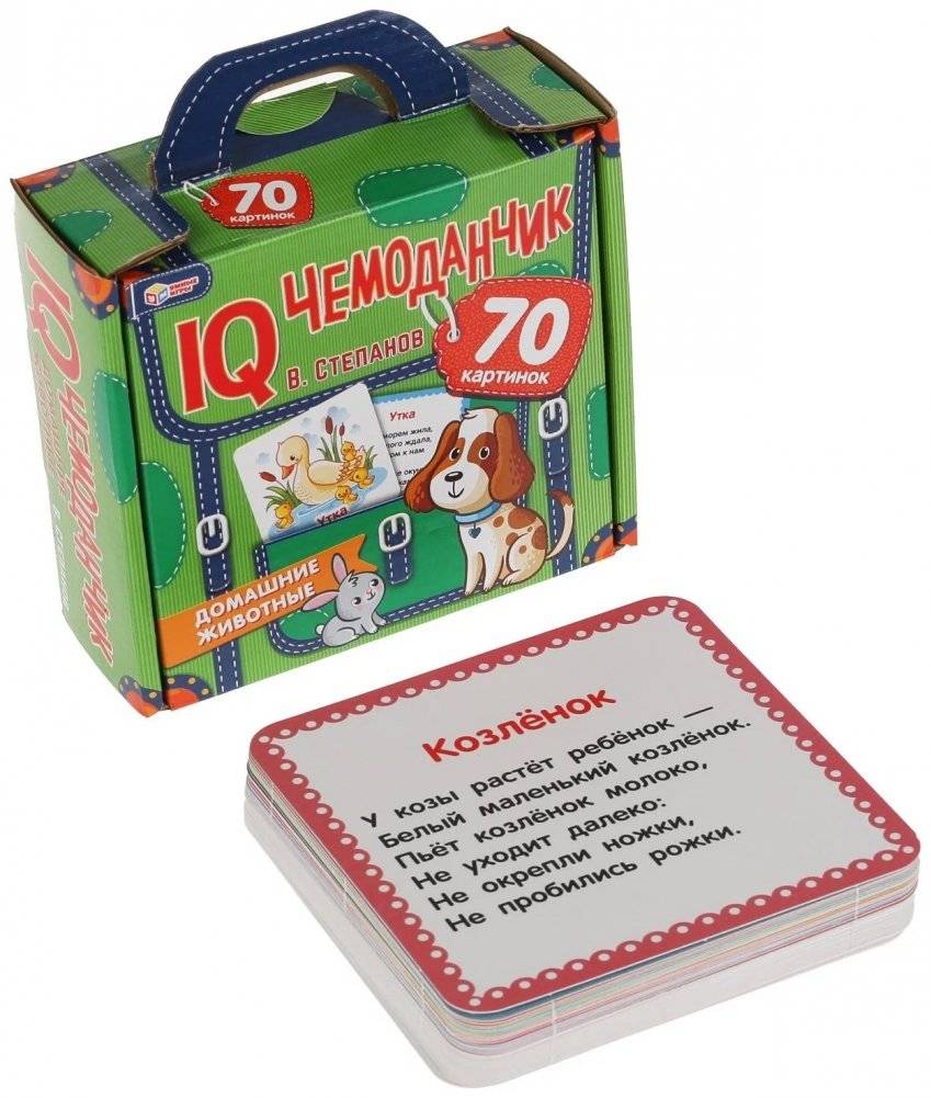 IQ чемоданчик. Умные игры. Домашние животные. 35 карточек в чемоданчике фото книги 5