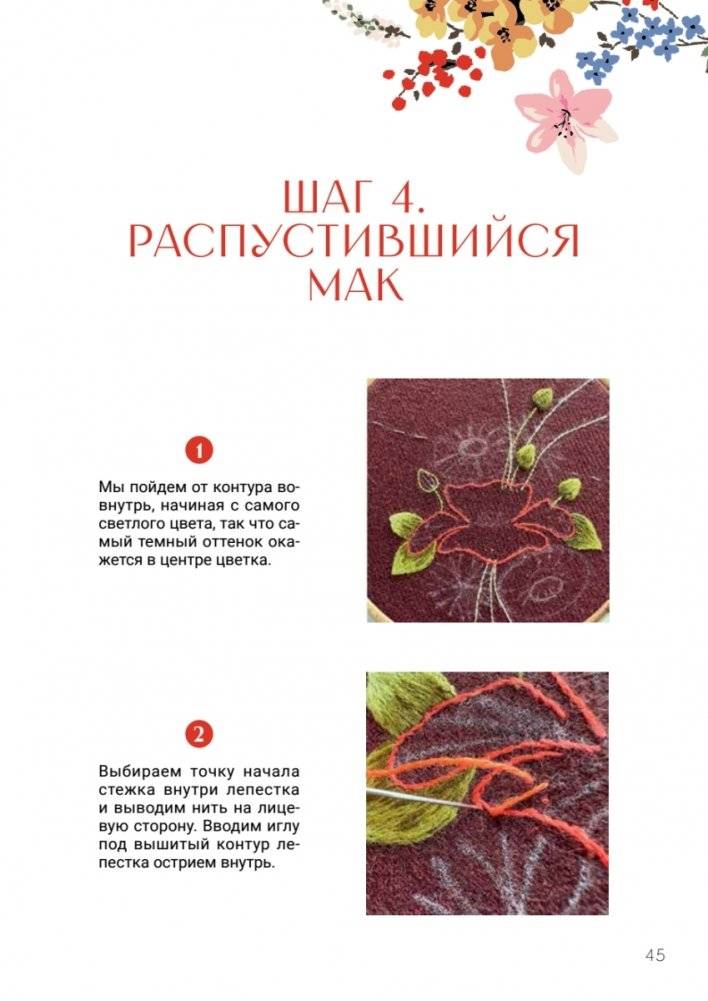 Вышивка гладью. Мастер-класс по созданию узора шерстяным мулине фото книги 4