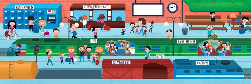 Вокзал. Книжка-панорама с наклейками фото книги 3