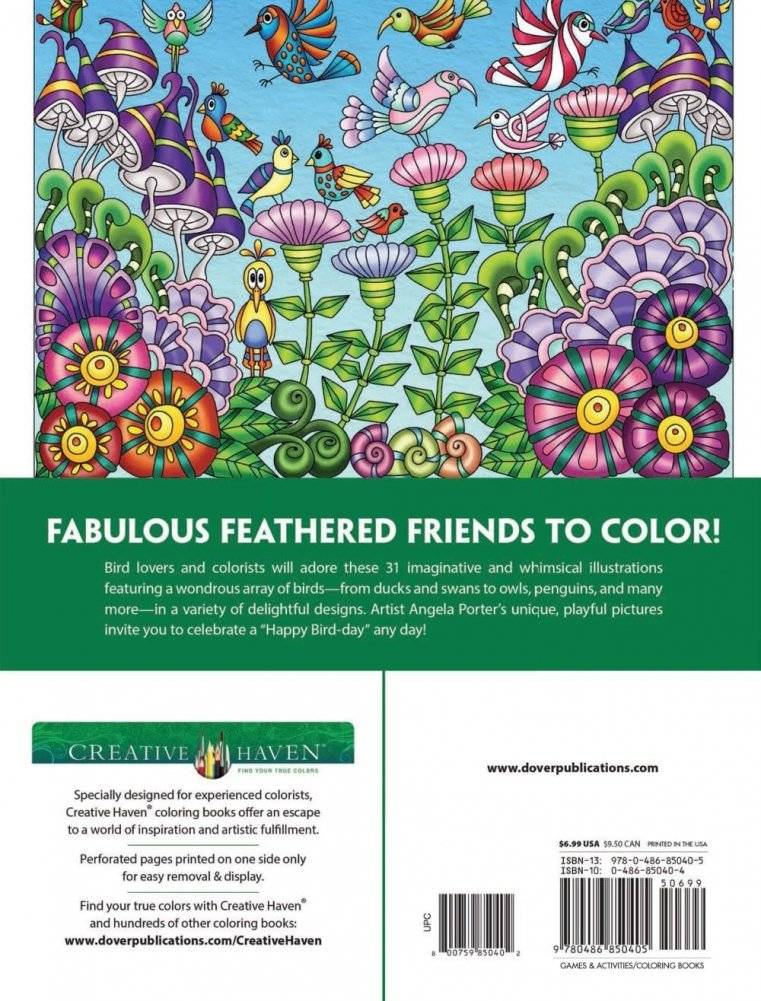 Creative Haven Fanciful Birds coloring book фото книги 2