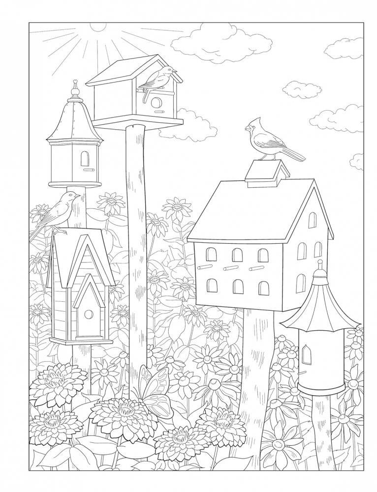 Creative Haven Gorgeous Gardens Coloring Book фото книги 5