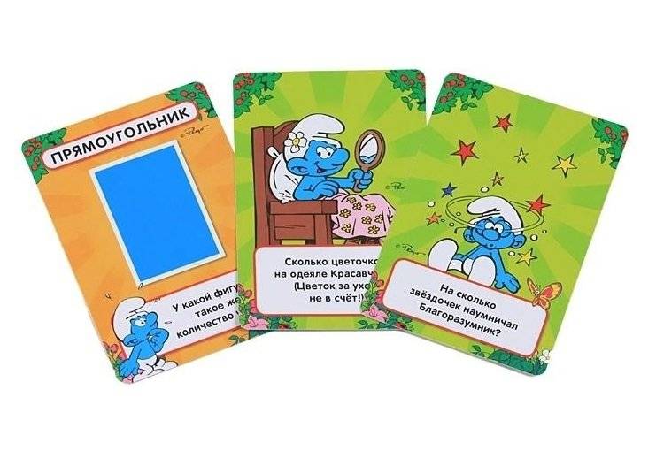 Развивающие карточки "Смурфики. Цифры и фигуры" фото книги 2