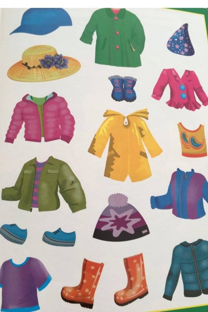 Многоразовые наклейки. Времена года. Одень малыша по погоде фото книги 3