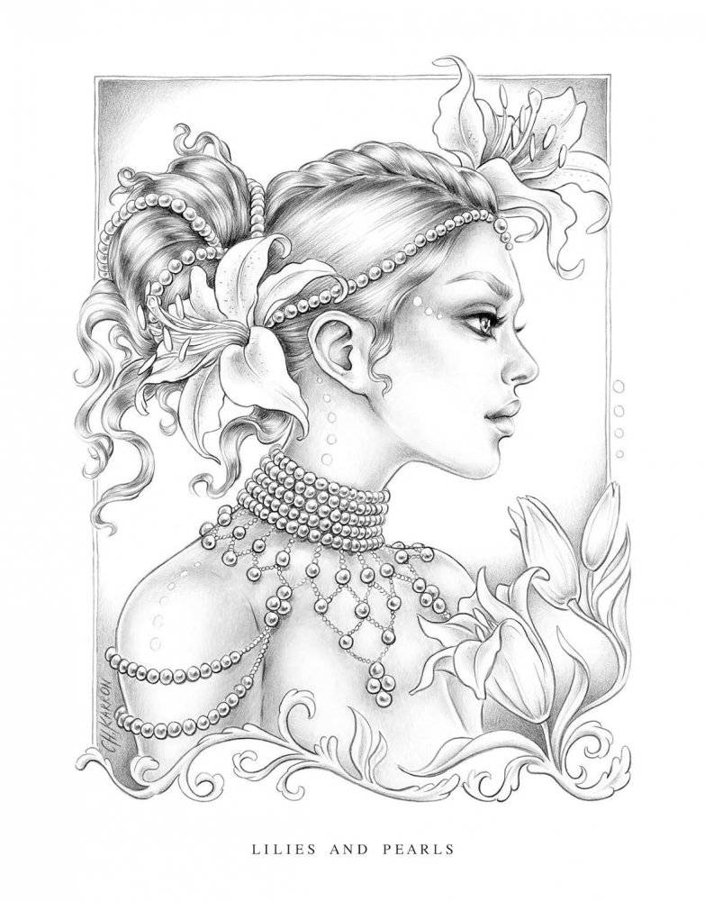 Wildflower Folk Coloring Book фото книги 3