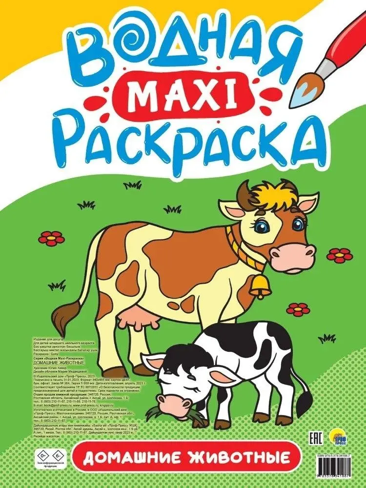 Домашние животные. Водная Maxi-раскраска фото книги