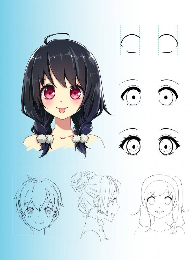 Учимся рисовать персонажей аниме за 5 минут. Простые пошаговые уроки для создания неповторимых героев за короткое время фото книги 11