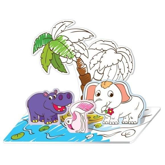 Раскраска 3D "Зоопарк" фото книги 2