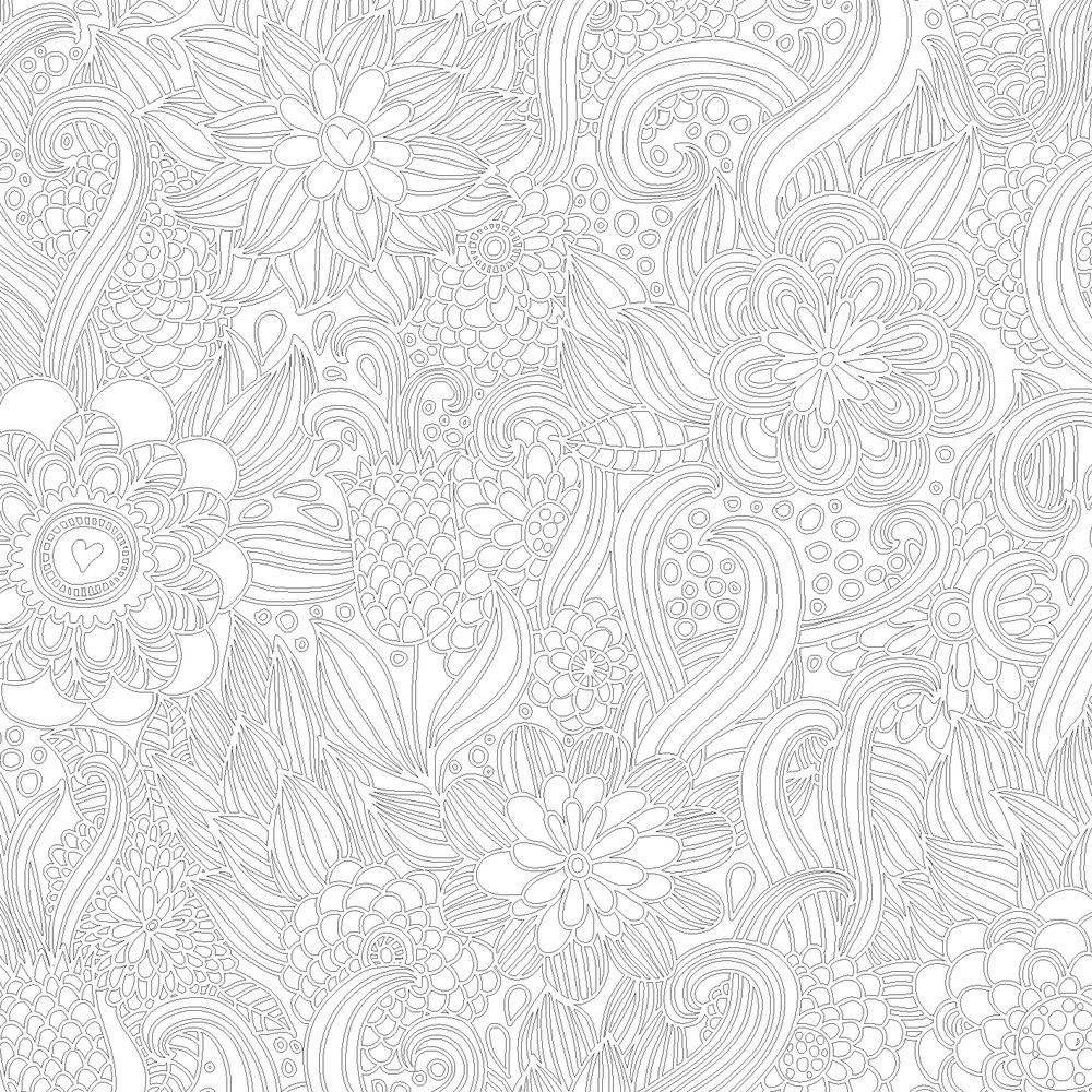 Цветочный рай. 70 рисунков для раскрашивания и снятия стресса фото книги 5