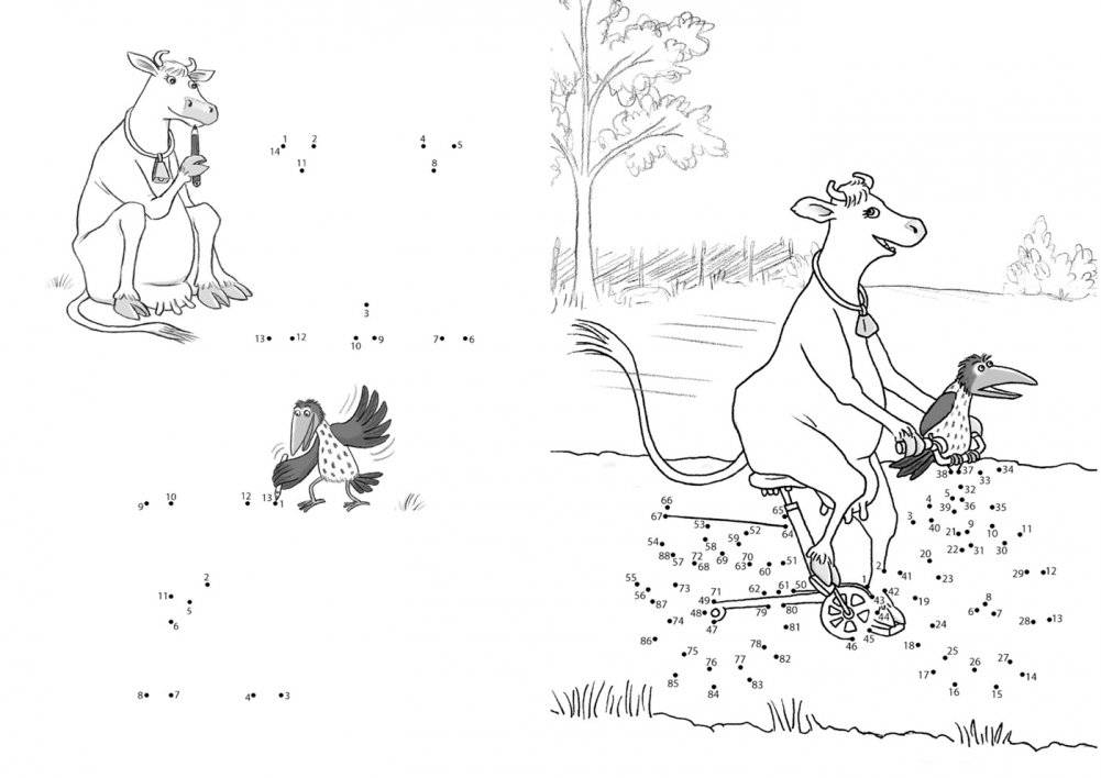 Мама Му и Кракс. От точки к точке. Книжка-раскраска по точкам фото книги 3