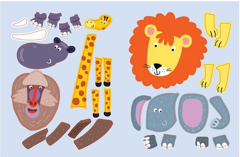 Наклейки с загадками. Собери по частям. В Африке фото книги 3