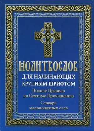 Молитвослов для начинающих крупным шрифтом. Полное Правило ко Святому Причащению. Словарь малопонятных слов фото книги
