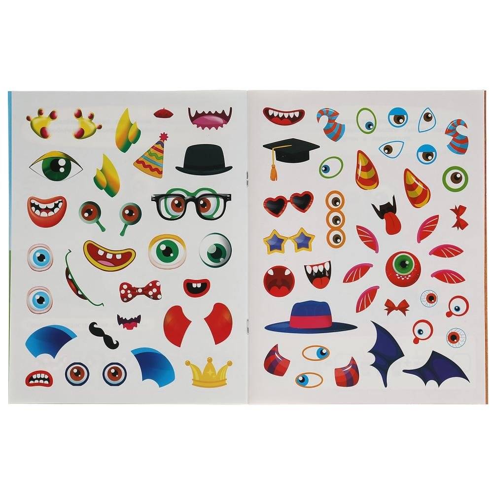 Веселый счет. Смешные мордашки + 75 наклеек фото книги 2