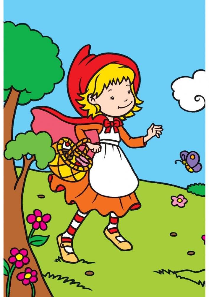 Красная Шапочка. Раскраска с цветными образцами фото книги 3