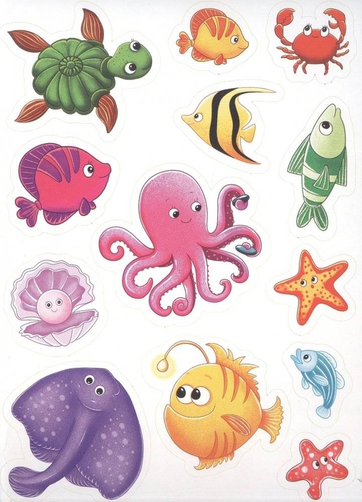 Подводный мир. Первые картинки с наклейками фото книги 2