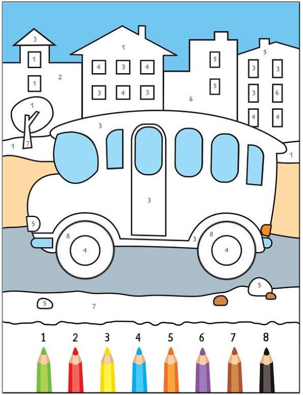 Раскрашиваем по цифрам. В дороге фото книги 6