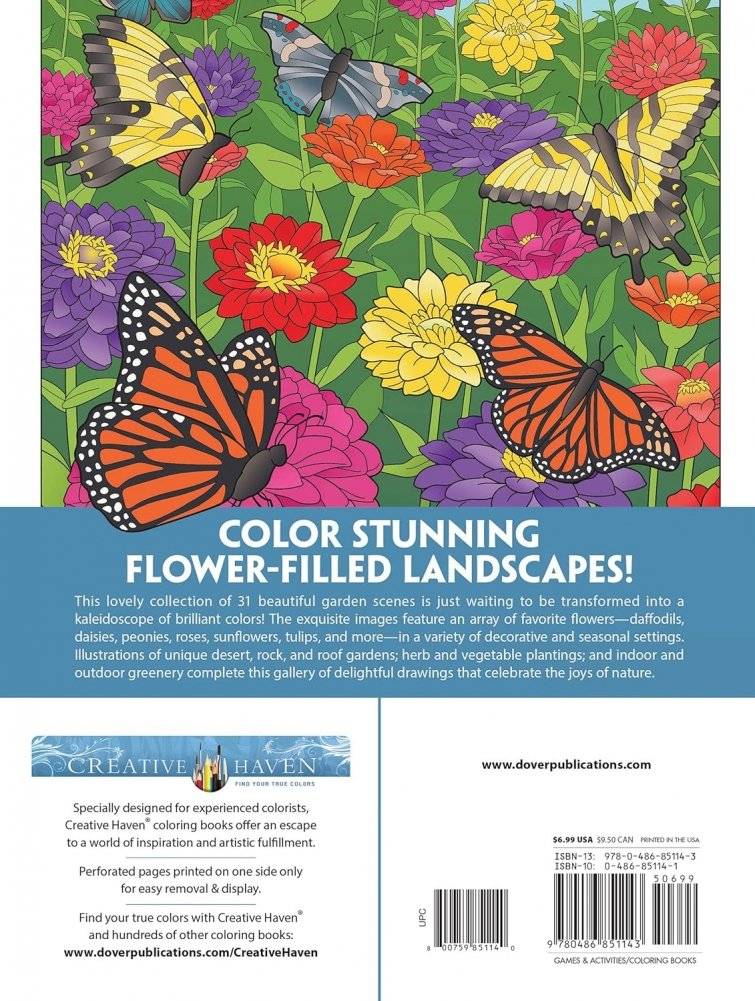 Creative Haven Gorgeous Gardens Coloring Book фото книги 2