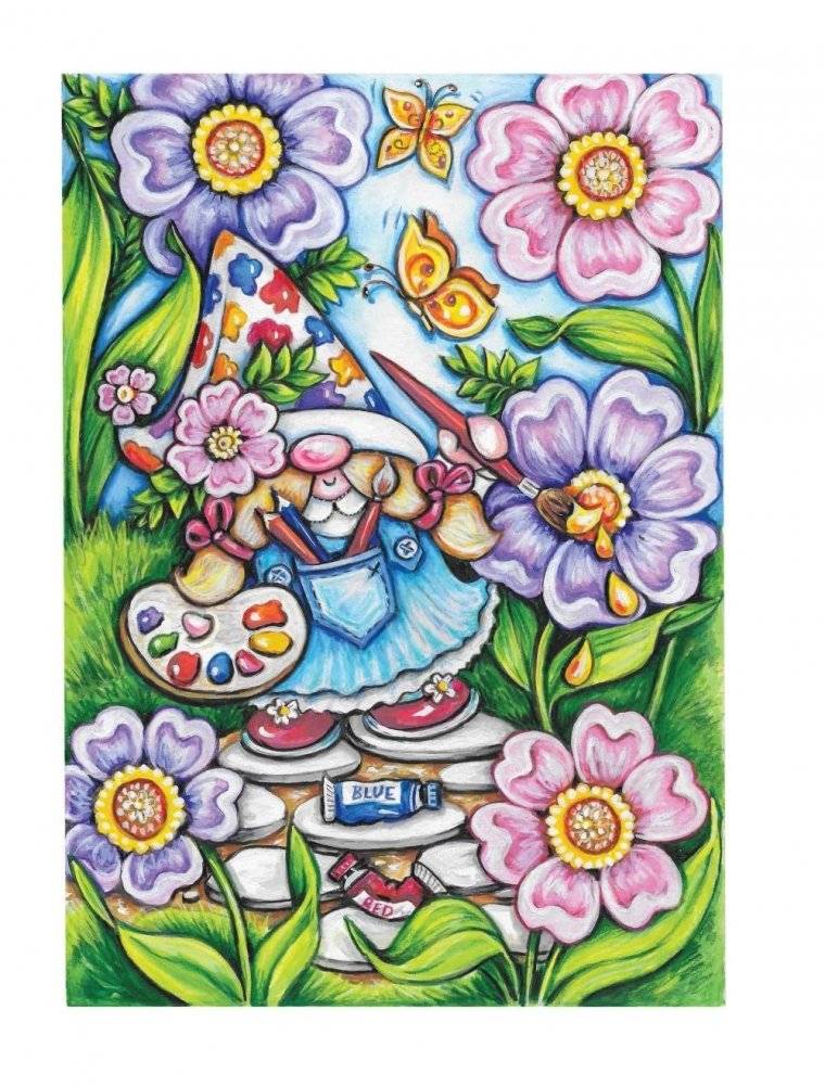 Creative Haven Garden Gnomes Coloring Book фото книги 2