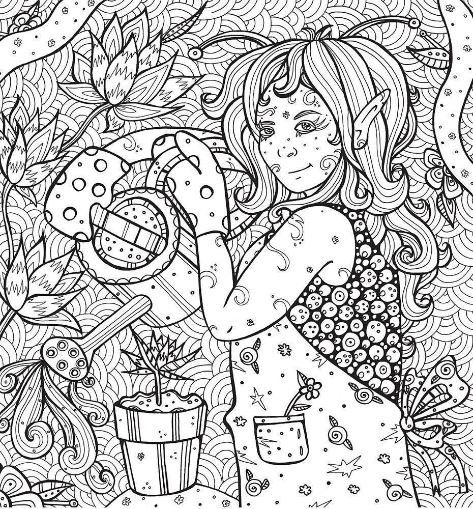 Раскраска-антистресс. Сад эльфов фото книги 2