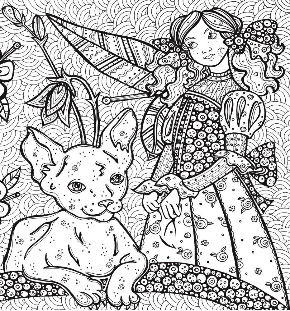 Раскраска-антистресс. Загадочные кошки фото книги 9