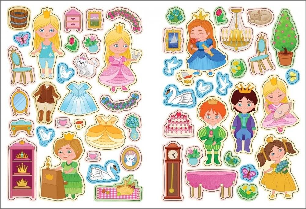 Принцессы. Игры с многоразовыми наклейками фото книги 2