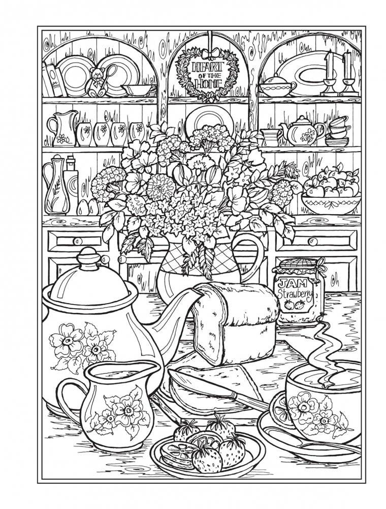 Creative Haven Country Kitchen Charm Coloring Book фото книги 5