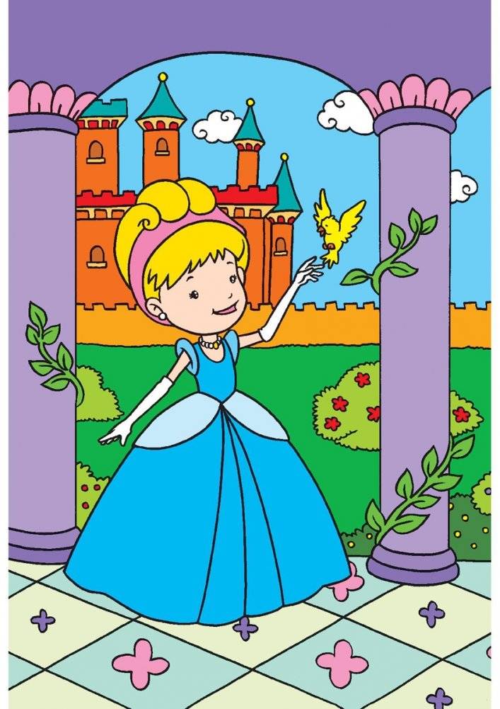 Золушка. Раскраска с цветными образцами фото книги 5