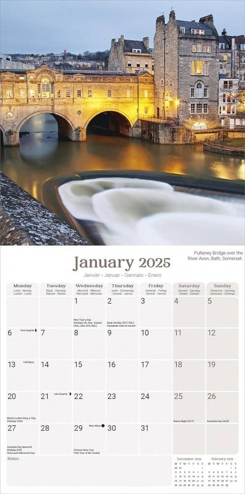 England calendar 2025 Square Travel Wall Calendar - 16 month фото книги 3