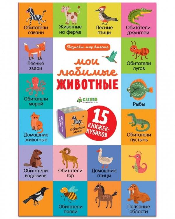 Мои любимые животные. 15 книжек-кубиков фото книги 2
