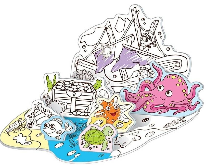 В море. Объемная 3D-раскраска фото книги 2