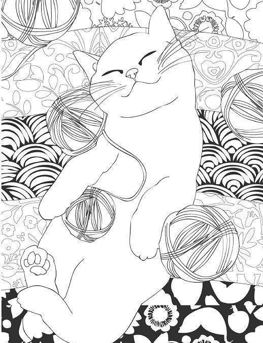 Кототерапия. Раскраска-антистресс для взрослых фото книги 8