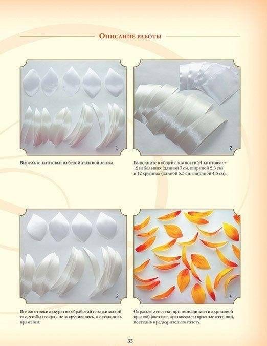 Объемная вышивка и аппликация лентами. Цветочные мастер-классы. Руководство фото книги 4