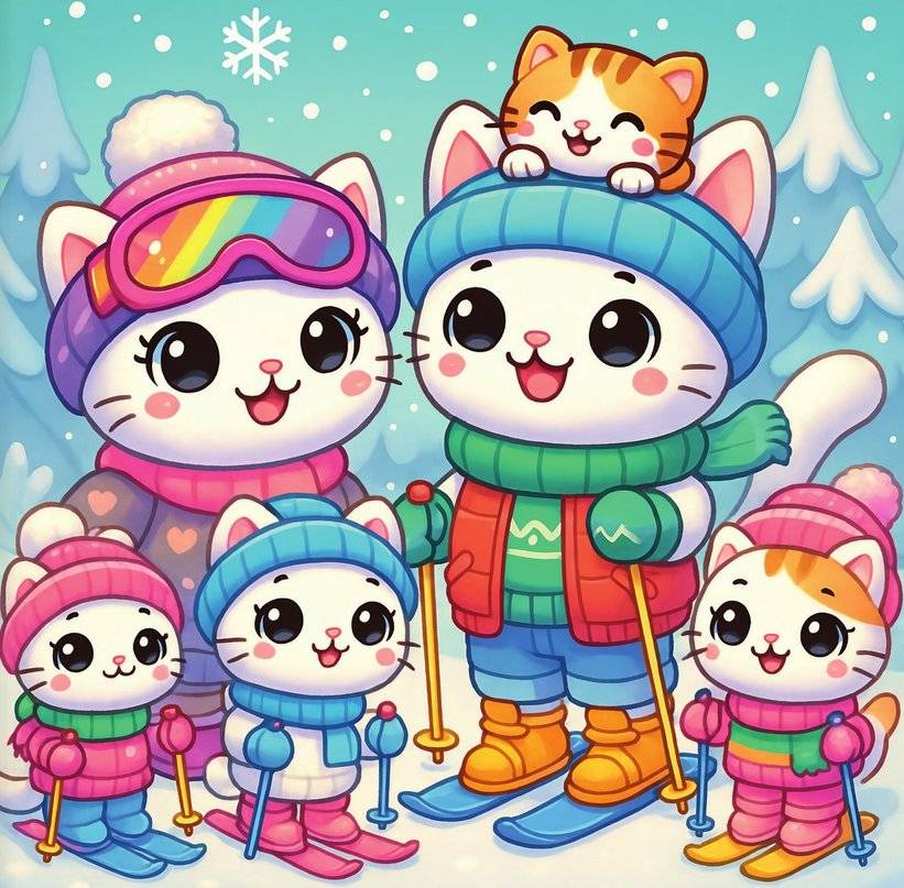 Милые кавай-котики. Календарь семейного досуга 2026 фото книги 2