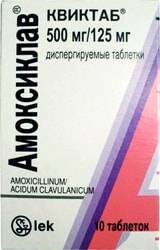 Lek Amoxiclav Quicktab, 500mg + 125mg, 10 tablets