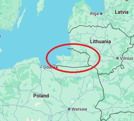 mysterious landmass between lithuania and poland