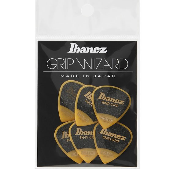 IBANEZ Grip Wizard Series Sand Grip Flat Picks - 6 pcs (PPA16XSG-YE)
