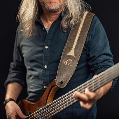 ORTEGA Genuine-Leather Bass-Strap - Desert Stone (OSBS-3)