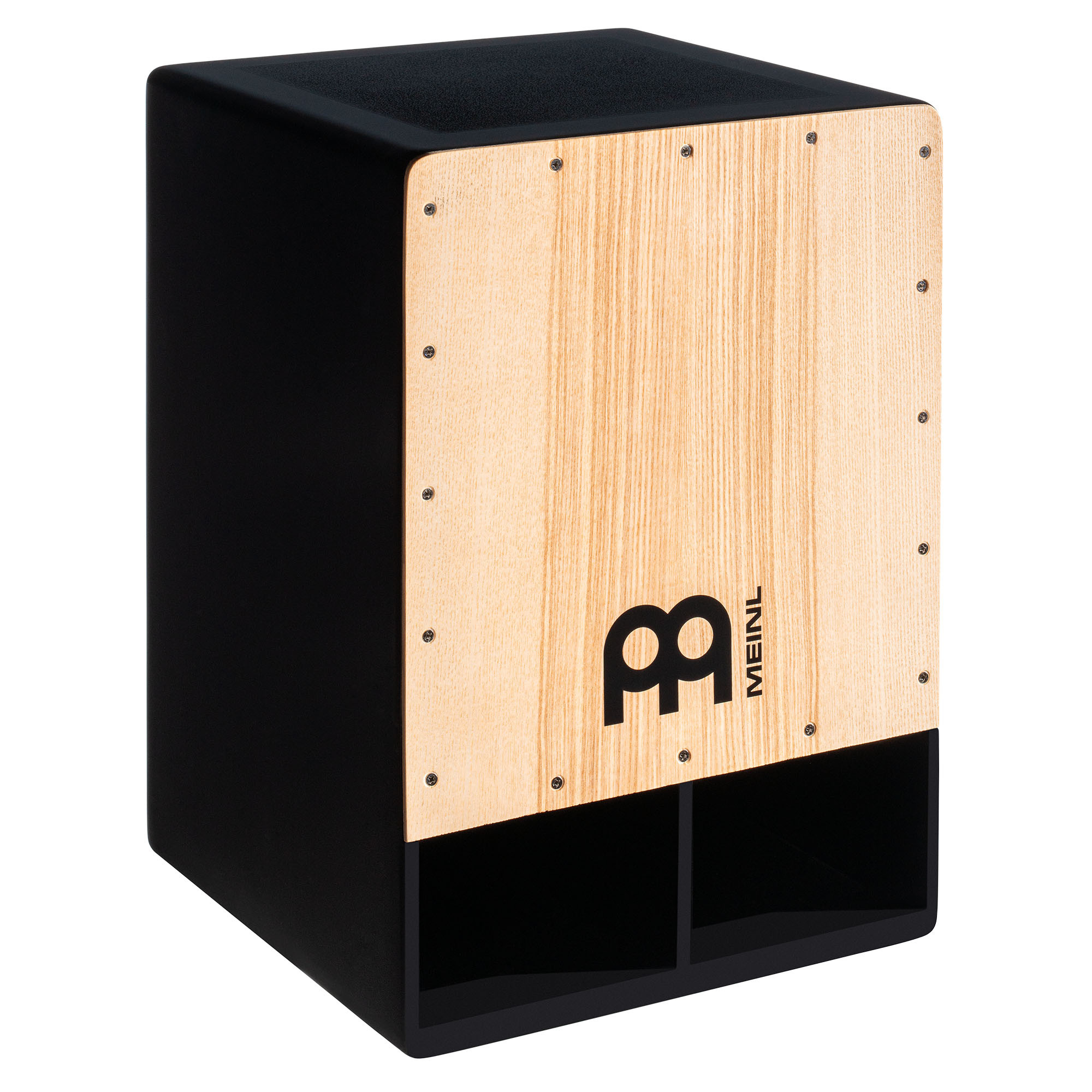 MEINL Percussion Bass Series Subwoofer Cajon - Heart Ash - Black MDF Body (JBSUB2)