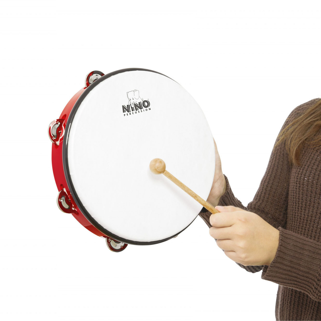 NINO Percussion Molded ABS Tambourine - 10" (NINO24R)