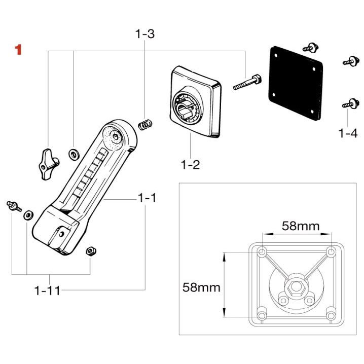 TAMA Bass Drum Spur / Spur Bracket for Starclassic - Spur bracket(player's right) - Brushed nickel plated (MSB30RH)