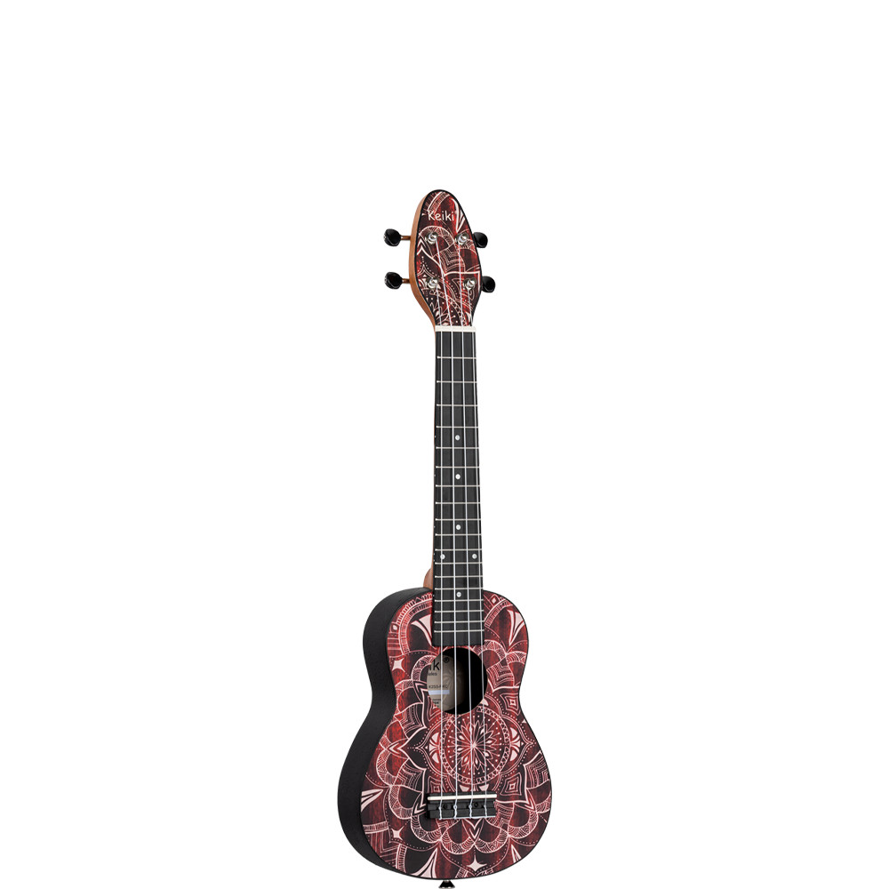 KEIKI K2 Serie Superscale Sopran Ukulele Set - Agathis / Red Kaleidoscope (K2SS-RKC)