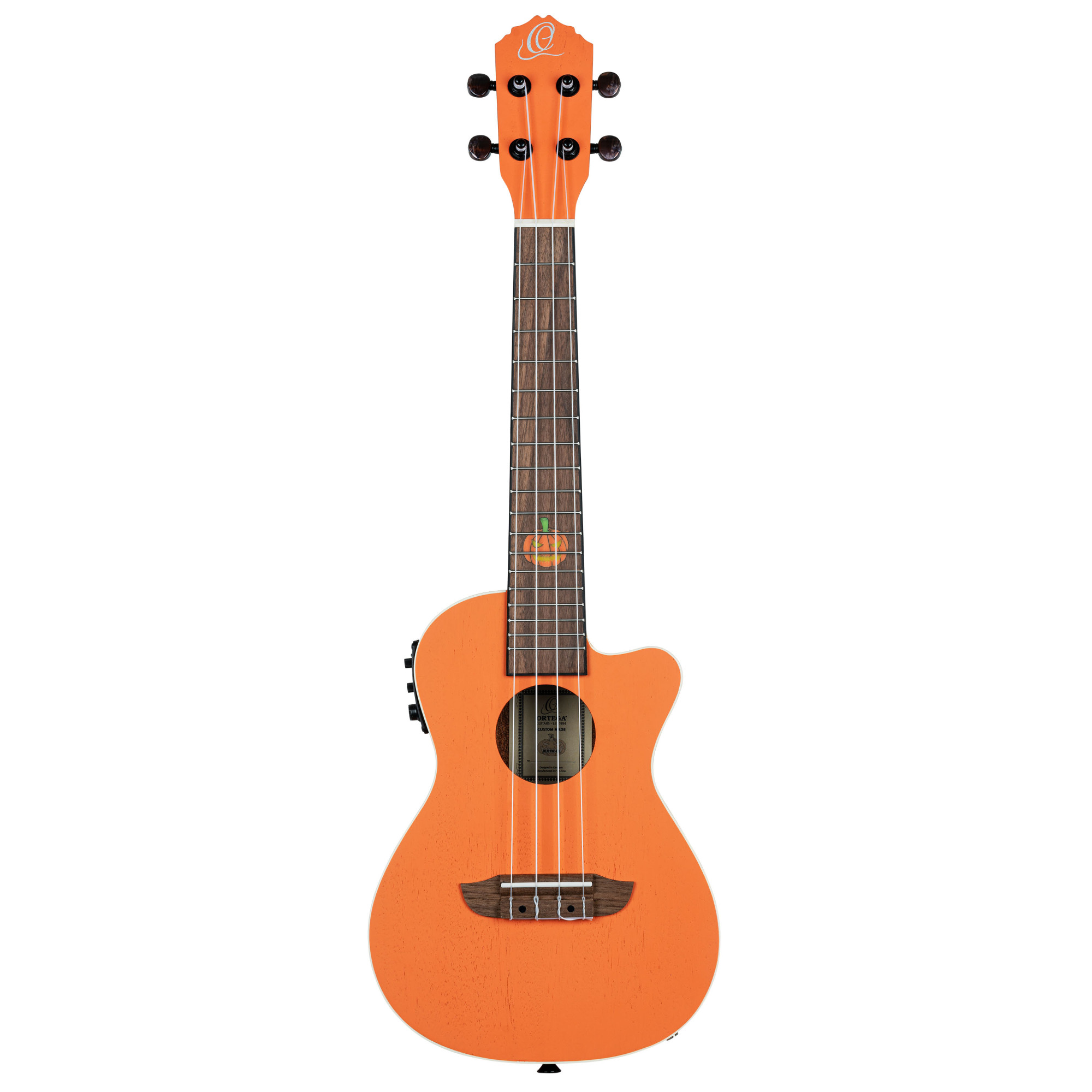 ORTEGA Custom Built Serie Halloween Edition Konzert Preamp Ukulele 4 String - Pumpkin Orange (RUHWCE)