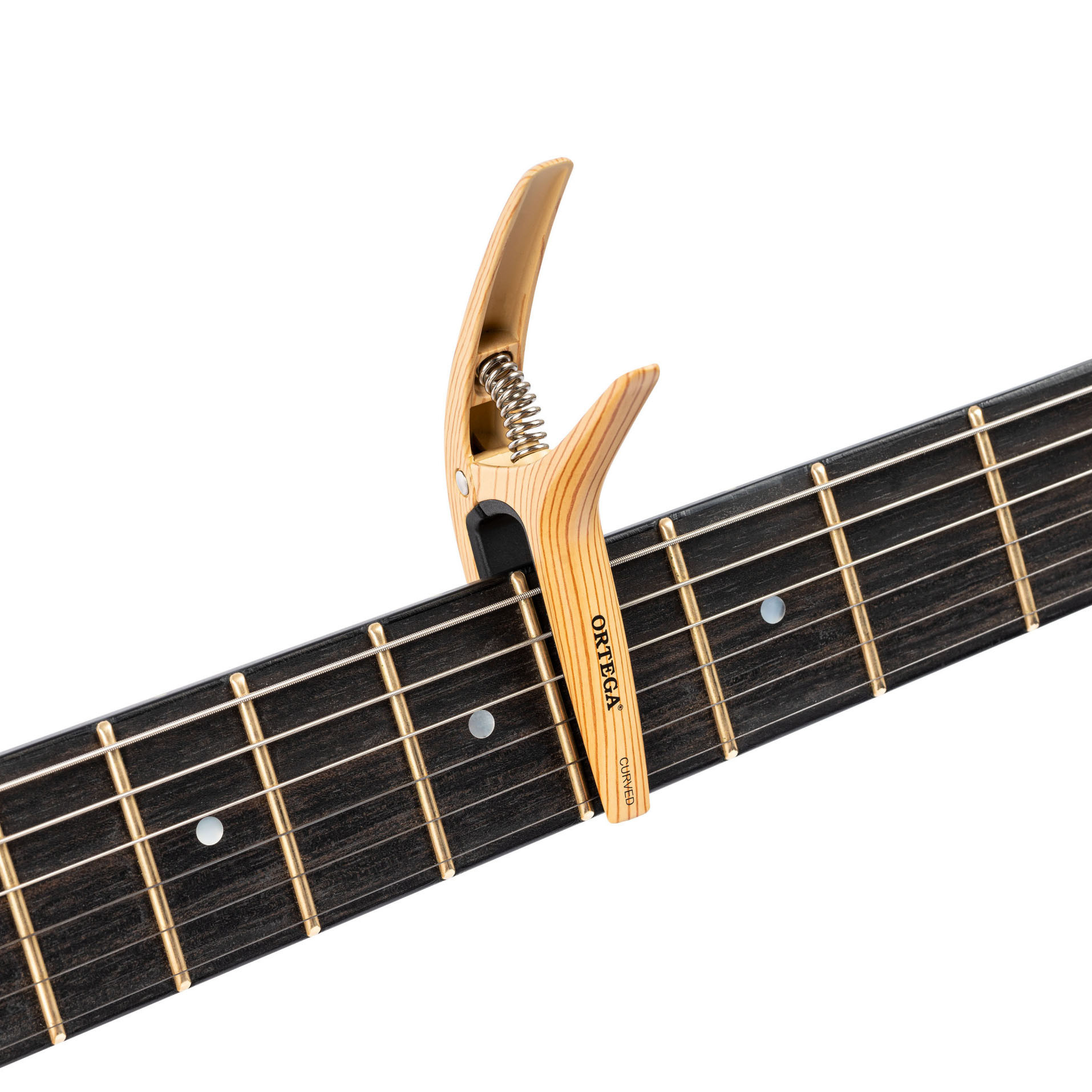 ORTEGA Curved/Flat Guitar Capo - Maple Design (TWCAPO-MAD)