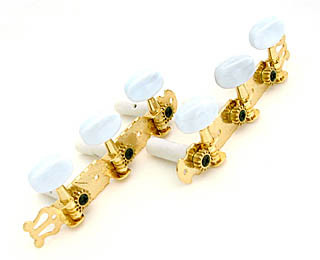 IBANEZ Mechanik: Klassische Gitarre, Pearl Plastikknopf, gold, L1R1 - Auslaufmodell und nur noch Lagerware (5AMH07B)