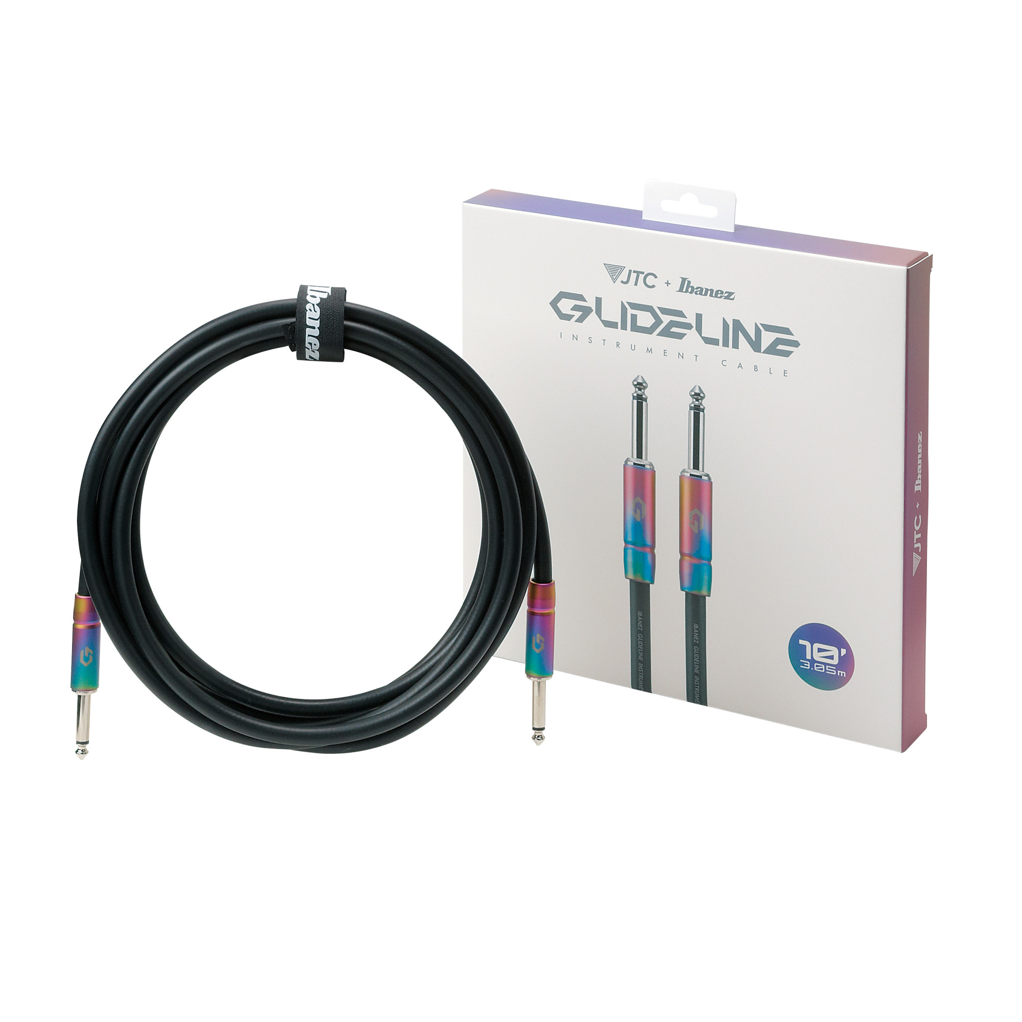 IBANEZ GLIDELINE Serie Instrumentenkabel 3,05m 2 gerade Stecker, schwarz (GL10)