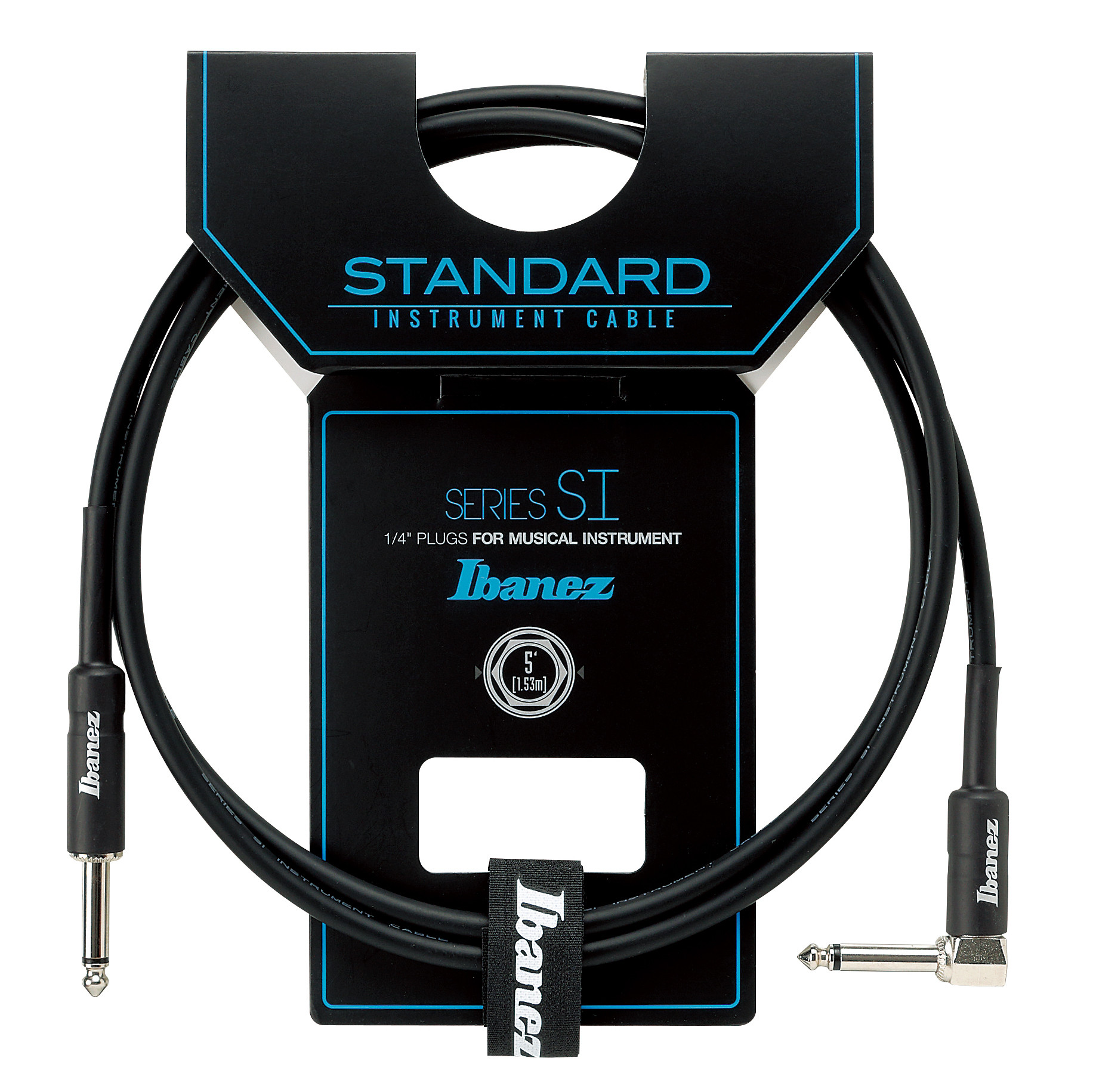 IBANEZ Instrumentenkabel 1,52m schwarz gerade & rechtwinklige Stecker (SI5L)