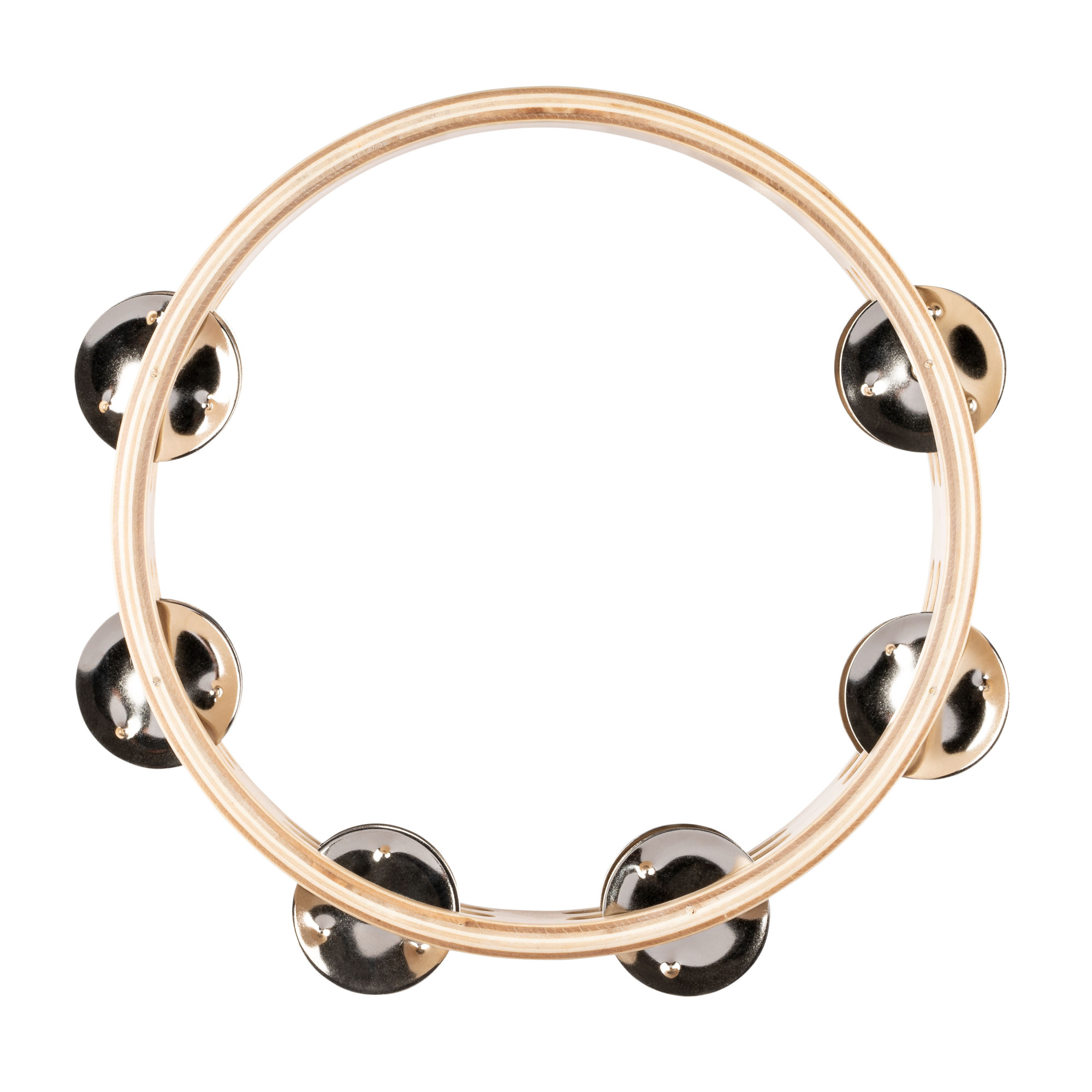 NINO Percussion Double Row Wood Tambourine - 8” Natural (NINO945)