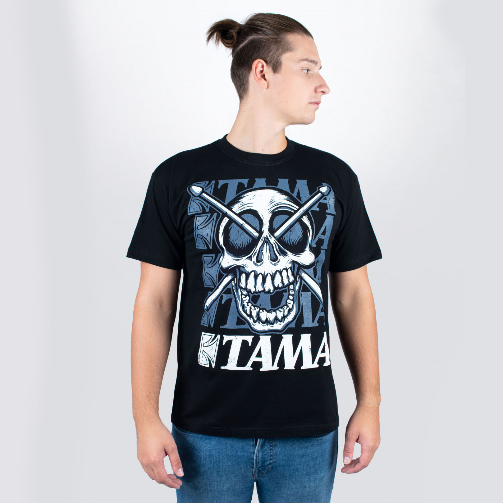 TAMA T-Shirt in schwarz mit Jolly Roger Frontprint (TT11JR-S)