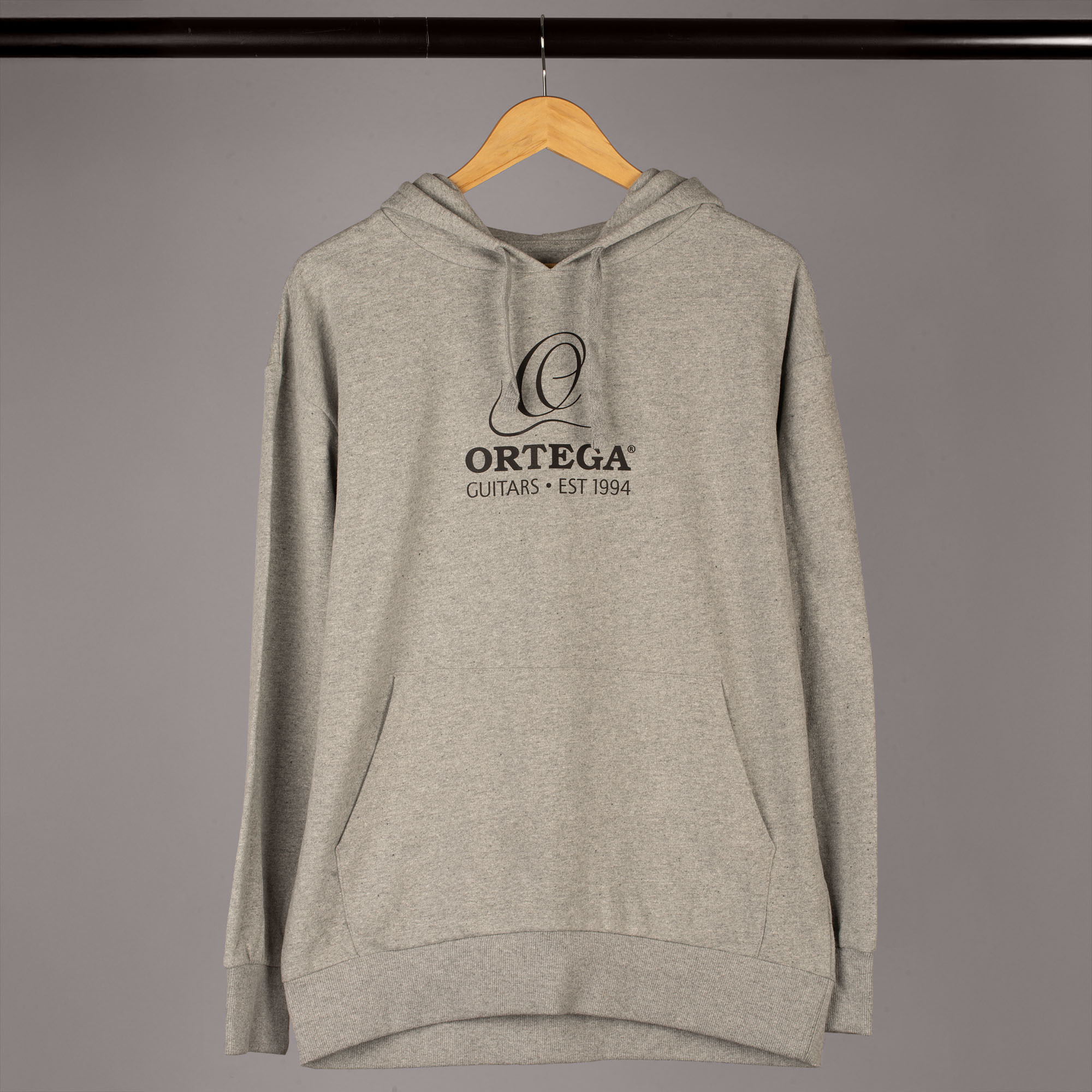 ORTEGA Hoodie mit Logo auf Brust & Rücken – Grau meliert (O-HOOD-GR-S)