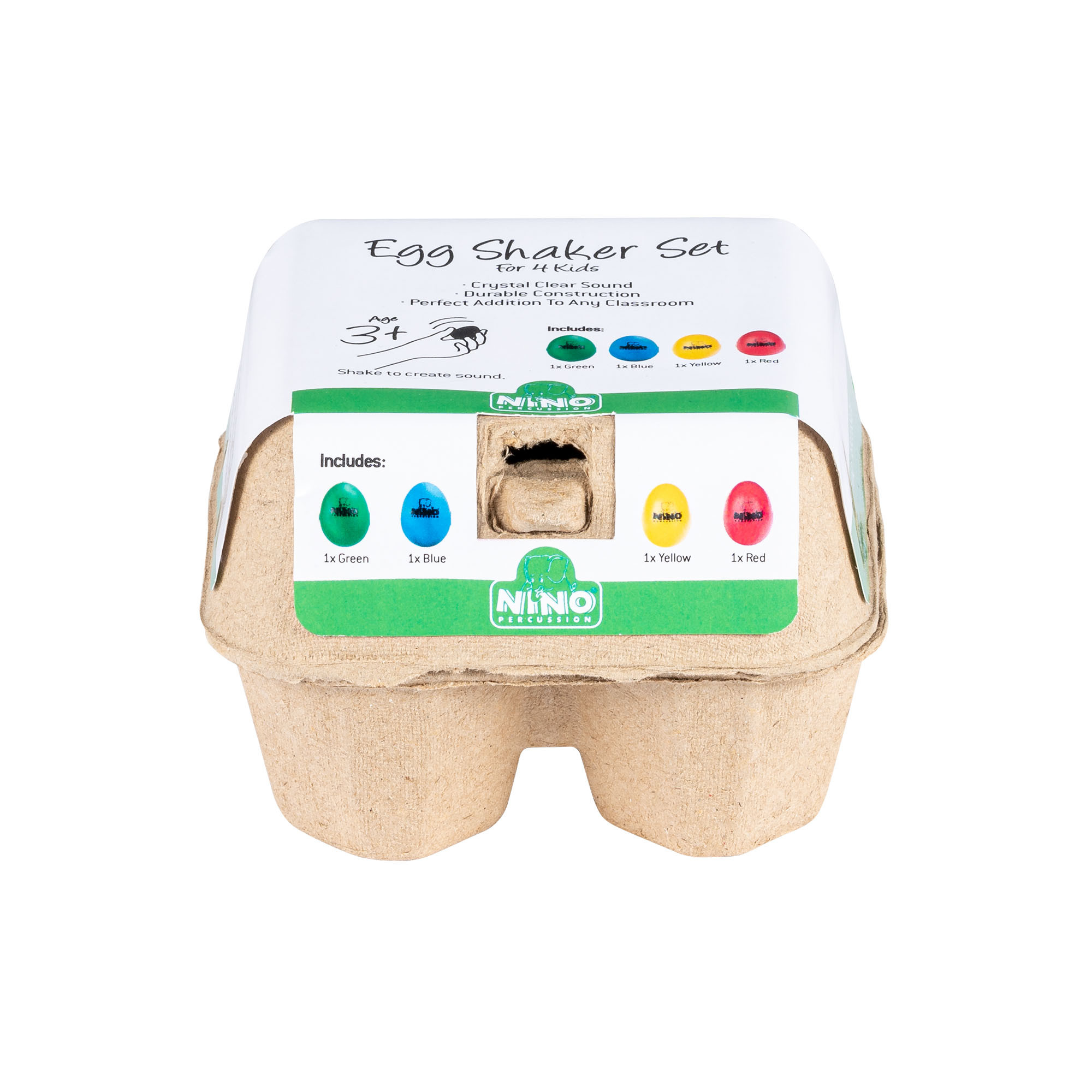 NINO Percussion Egg Shaker Box - 4-teilig - Original Sound (NINOSET20)